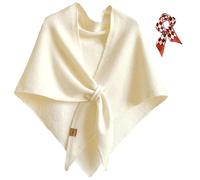 2025 New Pashmina Wraps for Women, Women's Solid Color Shawl, Elegant Comfortable Knitted Sweater Shawl Top (White)