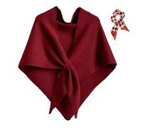 2025 New Pashmina Wraps for Women, Women's Solid Color Shawl, Elegant Comfortable Knitted Sweater Shawl Top (Red)