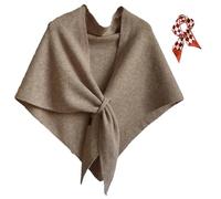 2025 New Pashmina Wraps for Women, Women's Solid Color Shawl, Elegant Comfortable Knitted Sweater Shawl Top (Khaki)