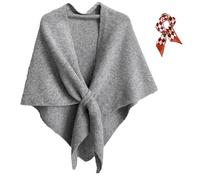 2025 New Pashmina Wraps for Women, Women's Solid Color Shawl, Elegant Comfortable Knitted Sweater Shawl Top (Light Gray)