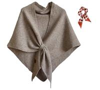 2025 New Pashmina Wraps for Women, Women's Solid Color Shawl, Elegant Comfortable Knitted Sweater Shawl Top (Camel)