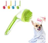 2025 New Pet Bath Brush, 2 in 1 Dog Bath Brush with Built-in Shampoo Dispenser, Dog Paw Washer, for Long Short Haired Dogs Cats Shower (Green,Coarse teeth)