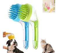 2025 New Pet Bath Brush with Shampoo Dispenser, 2-in-1 Dog Scrubber & Bubble Maker for Bath Time, Grooming Brush for Long/Short Hair Dogs & Cats (Blue (Coarse) + Green (Coarse))