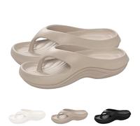 2025 New Pillow Flip Flops with Arch Support for Women Plantar Fasciitis Orthopedic Sandals Walking Platform Flipflops Pillow Soft Beach Shoes (Gray,38-39)