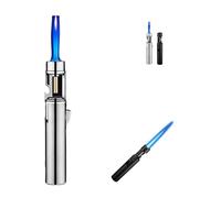 2025 New Portable Adjustable Refillable Butane Jet Lighter,Airbrush Windproof Lighter, 360 Degree Rotating Ignition Comes Windproof Adjustable Flame Size,with A Built-in Bottle Opener(Silver,1pc)