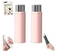 2025 New Portable Floss Dispenser, Automatic Dental Floss Pick Case, Dental Floss Picks Case with 100 Pcs Refillable, Portable Automatic Floss Dispenser, for Travel Family Hotels (Pink*2)