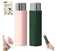 2025 New Portable Floss Dispenser, Automatic Dental Floss Pick Case, Dental Floss Picks Case with 100 Pcs Refillable, Portable Automatic Floss Dispenser, for Travel Family Hotels (Green+pink)