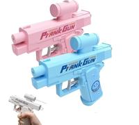 2025 New Reverse Water Gun Prank, 3 Colors Double-Sided Quirky and Trick Spraying Water,Prank Squirt Reverse Water Gun,Fun Two-Way Refillable Large Capacity (2, Blue+Pink)