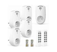 2025 New Set of 5 Programmable Electrical Socket Wireless Remote Control Socket with 2 Remote Controls for Home Automation
