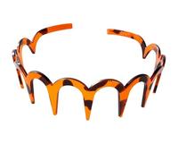 2025 New U Shape Fashion Tooth Hair Comb Headband, High Cranium Head Bands for Women's Hair, Reversible Korean Headbands with Teeth for Teen Girls Gifts (Amber)