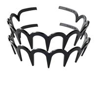 2025 New U Shape Fashion Tooth Hair Comb Headband, High Cranium Head Bands for Women's Hair, Reversible Korean Headbands with Teeth for Teen Girls Gifts (2 Black)
