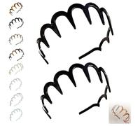 2025 New U Shape Fashion Tooth Hair Comb Headband, Tortoise Shell Headband with Teeth, High Cranium Head Bands, Zig Zag Headbands for Women, Girls Hair Accessory Styling (2pcs-3)