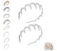 2025 New U Shape Fashion Tooth Hair Comb Headband, Tortoise Shell Headband with Teeth, High Cranium Head Bands, Zig Zag Headbands for Women, Girls Hair Accessory Styling (2pcs-6)