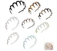 2025 New U Shape Fashion Tooth Hair Comb Headband, Tortoise Shell Headband with Teeth, High Cranium Head Bands, Zig Zag Headbands for Women, Girls Hair Accessory Styling (8pcs)