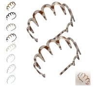 2025 New U Shape Fashion Tooth Hair Comb Headband, Tortoise Shell Headband with Teeth, High Cranium Head Bands, Zig Zag Headbands for Women, Girls Hair Accessory Styling (2pc-2)