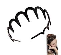 2025 New U Shape Fashion Tooth Hair Comb Headband, U Shape Fashion Tooth Hair Comb Headband,High Cranium Head Bands for Women's Hairs,Non-Slip Plastic Teeth, Fluffy Top (Black)