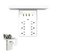 2025 New Wall Outlet Extender with Shelf Night,6 AC 3 USB Ports 1 USB C for Home & Office & Travel Outdoor(1PCS)