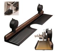 2025 New Walnut Suction Cup Bathroom Shelf, Removable Shower & Sink Suction Organizer, Faucet Organizer Rack for Bathroom & Vanity, No-Drill Floating Tray (Black, 50cm)