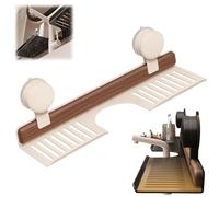 2025 New Walnut Suction Cup Bathroom Shelf, Removable Shower & Sink Suction Organizer, Faucet Organizer Rack for Bathroom & Vanity, No-Drill Floating Tray (White, 40cm)