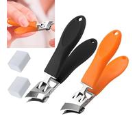 2025 New Wide Jaw Anti-Splash Slanted Nail Clipper, Large Wide Jaw Opening Toe Nail, Portable Ultra Sharp Nail Clippers, Curved Nail Clippers For Women Men, For Precision Cuts(Orange+Black)