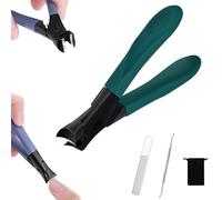 2025 New Wide Jaw Opening Anti-Splash Slanted Nail Clipper, Curved Toenail Clippers for Thick Toenails, Fingernail Ingrown Slanted Nail Clippers for Seniors Men Women (Green)