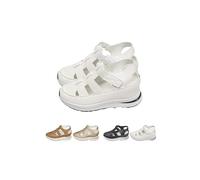 2025 New Women's Hollow Out Breathable Platform Wedge Sandals,Fashionable Roman sandals closed toe comfortable casual sandals (White, Adulto, Mujer, 37, Números, Sistema tallas calzado EU, mediano)