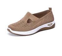 2025 New Women's Woven Orthopedic Breathable Soft Shoes Go Walking Slip on Foam Shoes Hands Free Slip in Sneakers Arch Support (C,37)