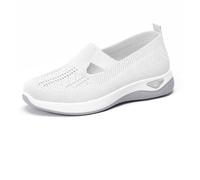2025 New Women's Woven Orthopedic Breathable Soft Shoes Go Walking Slip on Foam Shoes Hands Free Slip in Sneakers Arch Support (L,42)