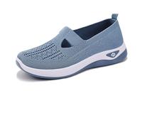 2025 New Women's Woven Orthopedic Breathable Soft Shoes Go Walking Slip on Foam Shoes Hands Free Slip in Sneakers Arch Support (B,39)