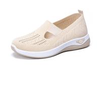 2025 New Women's Woven Orthopedic Breathable Soft Shoes Go Walking Slip on Foam Shoes Hands Free Slip in Sneakers Arch Support (D,38)