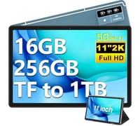 2025 Newest 2K+ Tablet 11 Pulgadas, 16GB RAM+256GB ROM(TF 1TB), Android 13 Tablets 2000*1200 Pixels, 8-Core 2.0GHz, 4-Altavoces, 8600mAh, 5G WiFi, Bluetooth 5.0, GMS Certified Tablet con Funda - Azul