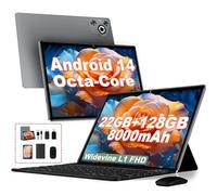 2025 Newest Tablet 10 pollici Android 14, 22GB RAM 128GB ROM/TF 1TB, Octa-Core, 8000mAh, Corpo in Metallo, Face ID, Doppio WiFi, 8MP+5MP, Widevine L1, Protezione Occhi, Tastiera, Mouse, Gary