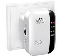 2025 Newest WiFi Extender Booster,WiFi Signal Booster,Internet Coverage Up to 3000 Sq.Ft! Works with 45+ Devices & Features Easy Setup,2.4GHz Band WiFi Extender and LAN Port (White)