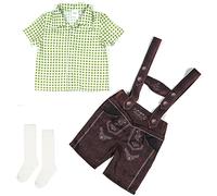 2025 Niños Niño Bebé Niña Verano Estampado Algodón El Oktoberfest Camisa Manga Corta Pantalones Faldas Calcetines Trajes Ropa de Lluvia Conjunto de Ropa Niños, verde, 8-10 años