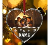2025 Nuestro Primer Adorno Navideño - Personalizados Cristal Adornos Navideños con Foto, Decoración Colgante de Árbol de Navidad, Regalo Personalizado de Navidad para Familia, Pareja, Niños