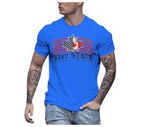 2025 nueva camiseta hombre camiseta hombre camiseta 51st State Canada manga corta camiseta poder Canadá 51st State poder América y Canadá nuevo genial para hombre, azul, L