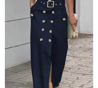 2025 Nueva Falda Midi Versátil con Abertura, de Botones, Adecuada para Salidas , Citas, Compras, Outfit de Viaje, con un Top Sencillo
