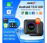 2025 nuevo CarlinKit Mini CarPlay AI Box Qualcomm SM6225 8-Core Android Auto inalámbrico CarPlay TV Box 64G 128G caja de transmisión inteligente JP LED SM6225 8GB 128GB