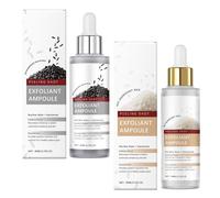 2025 Nuevo exfoliante de arroz blanco y negro, mejora de la ampolla de arroz brillante Peel Shot Glow Rice Duo, gel exfoliante, ampolla hidratante para el cuidado diario de la piel (80 ml + 80 ml)