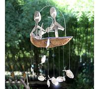 2025 Nuevo Hombre de Pesca Spoon esculturas de Pescado Casa de Viento Decoración de Adornos Colgantes al Aire Libre Muy Personal