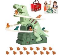 2025 Nuevo Juguete De Tobogán De Escalada De Dinosaurios, Posavasos De Dino Dash Mejorado, Juego De Pista De Carreras De Persecución De Dinosaurios Eléctrica, con Luz Y Música, for Regalos De Cumpleañ