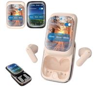 2025 Nuevos auriculares inteligentes deslizadores de pantalla táctil a todo color, auriculares Bluetooth con pantalla táctil inteligente, auriculares inalámbricos Bluetooth 5.3, auriculares