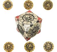 2025 Nuevos dados de peonza DND, Juego de dados metálicos 7 en 1 con alivio 3D, dados poliédricos para juegos de rol de mazmorras y dragones, Accesorios D&D para MJ y jugadores.