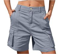 2025 Pantalon Corto Mujer,Mis Pedidos Cargo Pantalones Cortos con Multibolsillos Cintura Alta Casual Shorts Verano Color Sólido Pantalon Corto Deporte Pierna Ancha Rectos Cómodo Pantalones de Trabajo