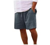 2025 Pantalones Corto Hombre Algodón y Lino Verano Casual Moda Pantalones Corto Color sólido Jogging Deportivos Playa Bañador Transpirable Recto Fitness Ligero Vacaciones Talla Grande Hawaiana