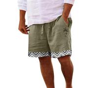 2025 Pantalones Cortos Hombre De Lino Verano Clásico Deporte Short Loose Transpirable Monocolor Shorts De Playa con Cordones Deportes De Dormir Pantalones Cortos De Playa