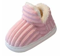 2025 - Pantuflas para niños, acogedoras y elegantes, no afelpadas, cálidas para el hogar, sandalias de cuero para niños pequeños, Pink, 33 EU