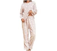 2025 Pijama Polar Mujer,Pijama Mujer Invierno Polar Conjunto de Chaqueta con Cuello Solapa y Pantalon Largo Espesado y Cálido Ropa Casa Suave y Cómodo Ropa de Dormir Pijamas Mujer Forro Polar