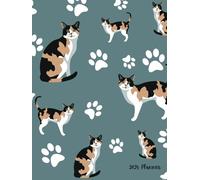 2025 Planner: Calico Cat Paw Print Pattern Cover - Dated Weekly and Monthly Page Views With Space For Notes