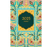 2025 Planner, medium size 6X9 - Traditional Indian Art Pattern: 12 month Journal, monthly and weekly to-do list, Password tracker, Vision Board, Goals, 140 white pages, Matte finish cover